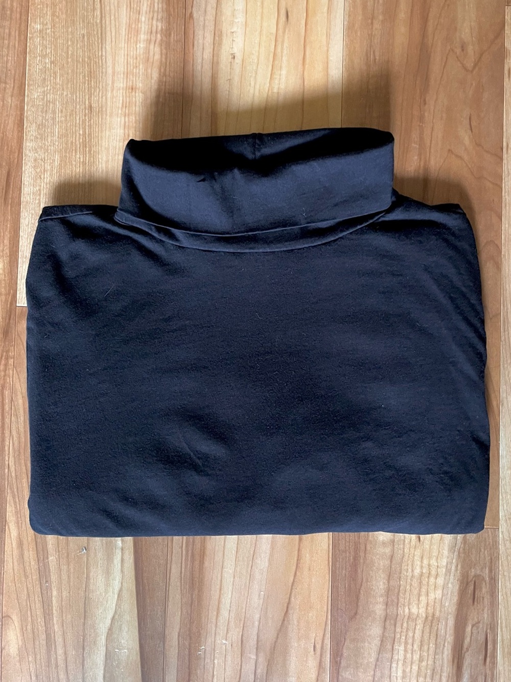 Cotton/Modal Lightweight Black Turtleneck